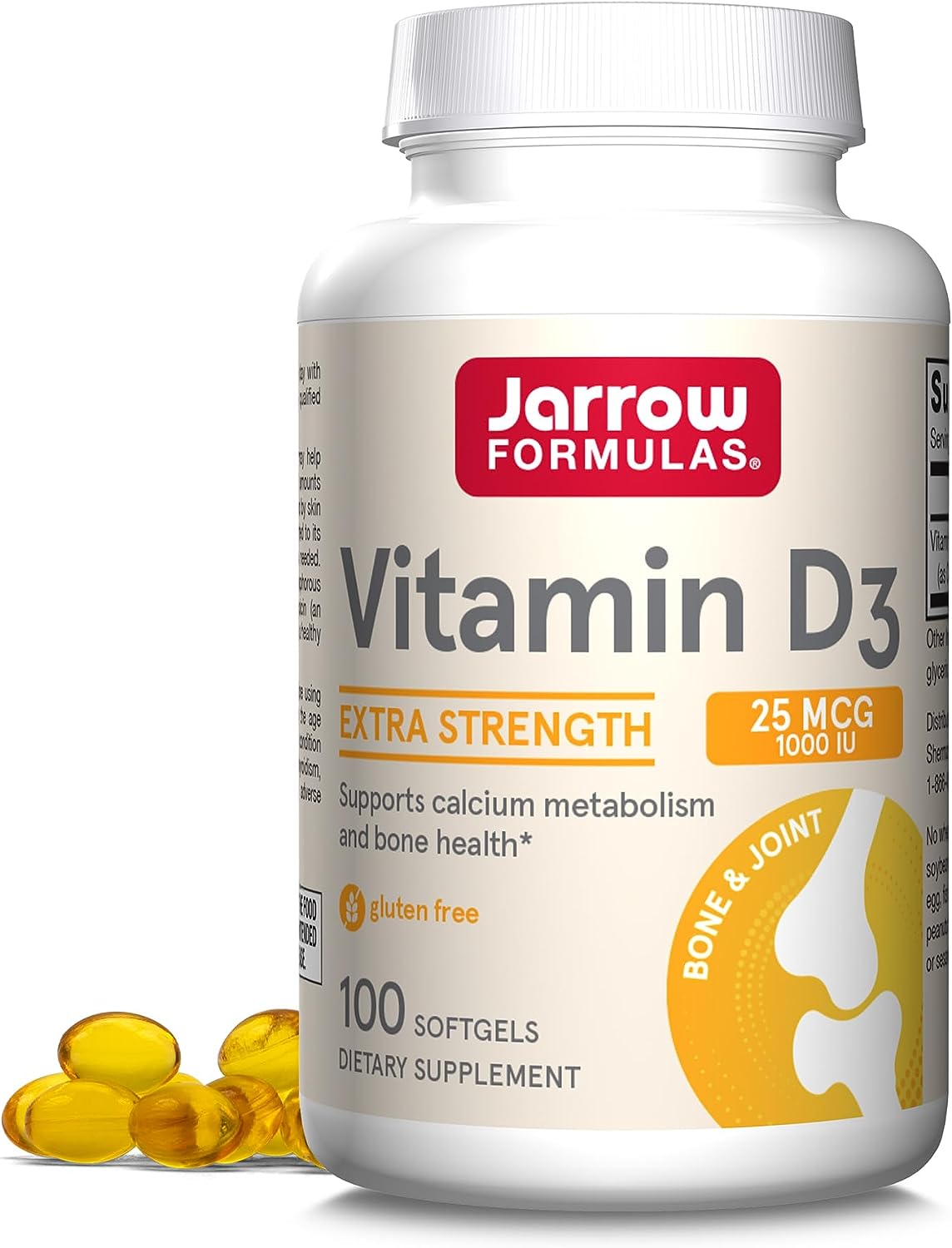 JARROW Vitamin D3 1000IU, 100 SFTGELS