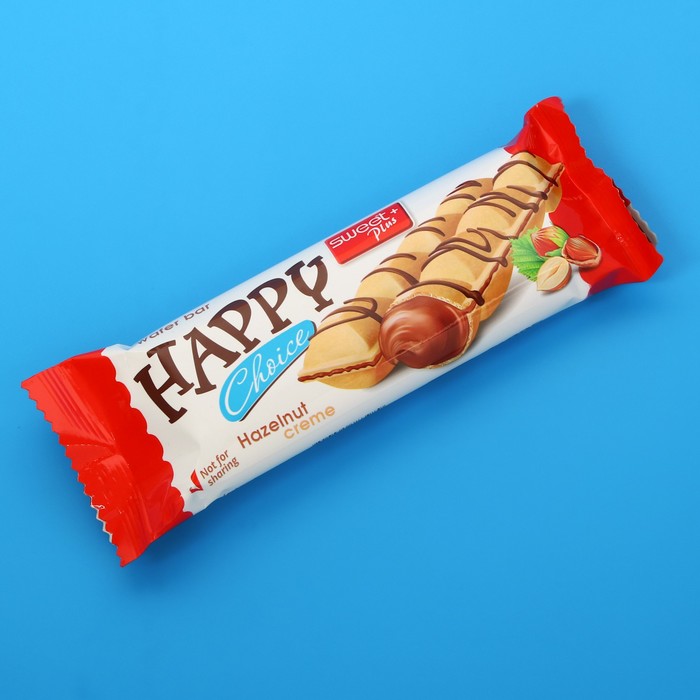 Вафельный батончик Sweet Plus Happy Choice с ореховым кремом, 45 г