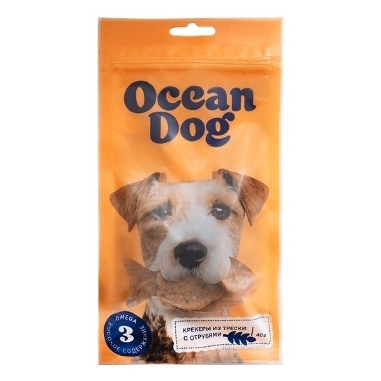 

Лакомство для собак OСean Dog Крекеры из атлантической трески с отрубями 40 г