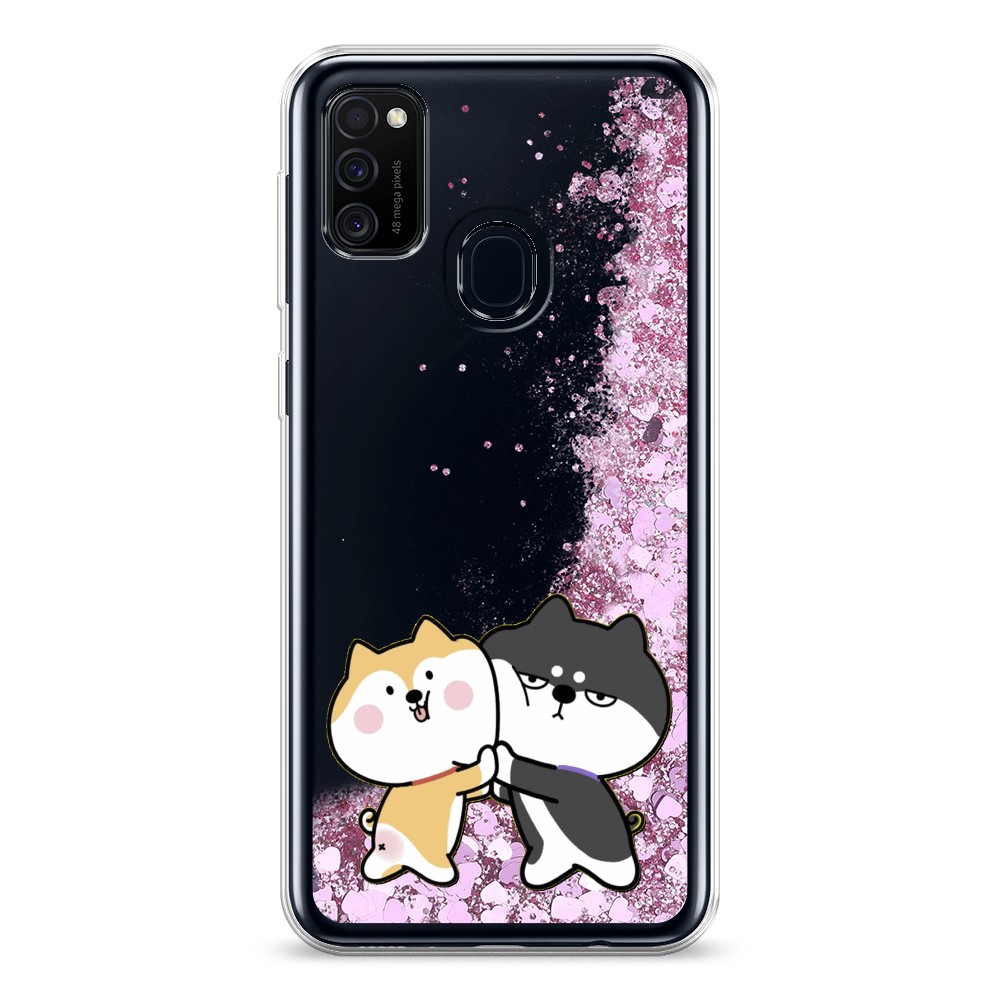 

Жидкий чехол с блестками "Обнимашки акита" на Samsung Galaxy M30s, 29894-1