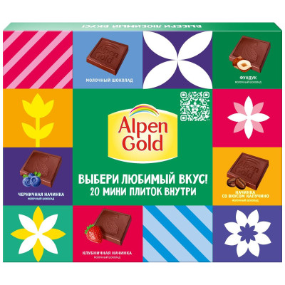 фото Шоколад alpen gold ассорти мини 160 г