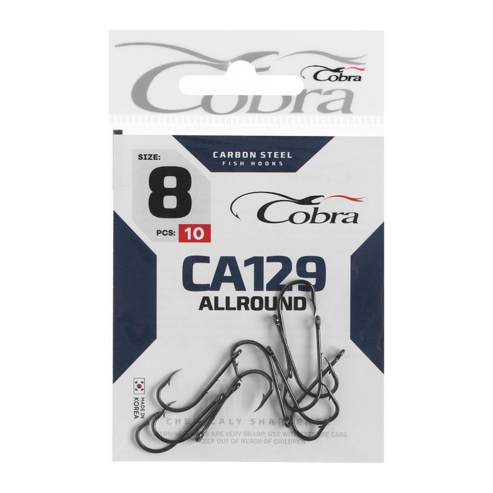 

Крючки Cobra ALLROUND, серия CA129, № 8, 10 шт.