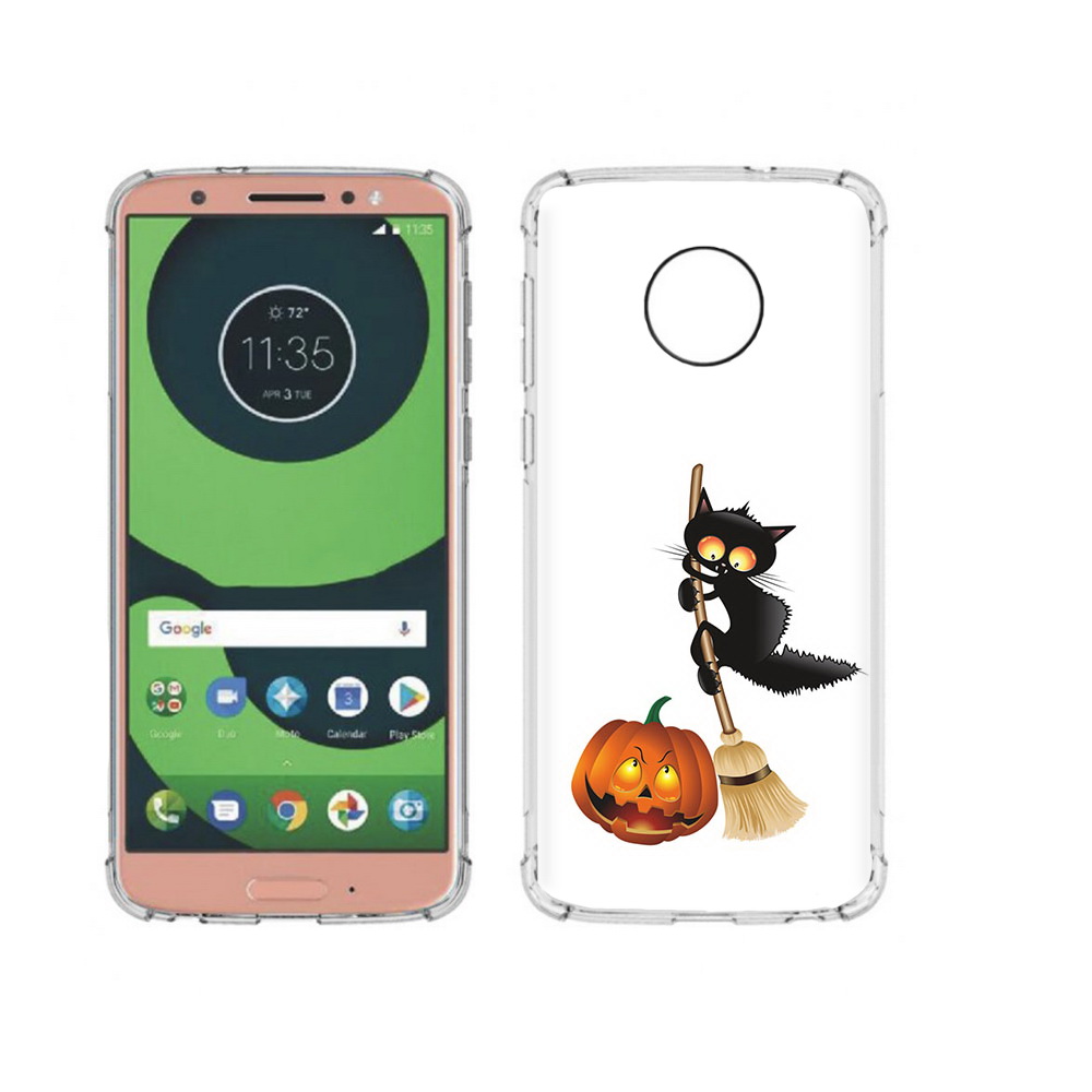 

Чехол MyPads Tocco для Motorola Moto G6 хэлуинский котик (PT99805.376.667), Прозрачный, Tocco