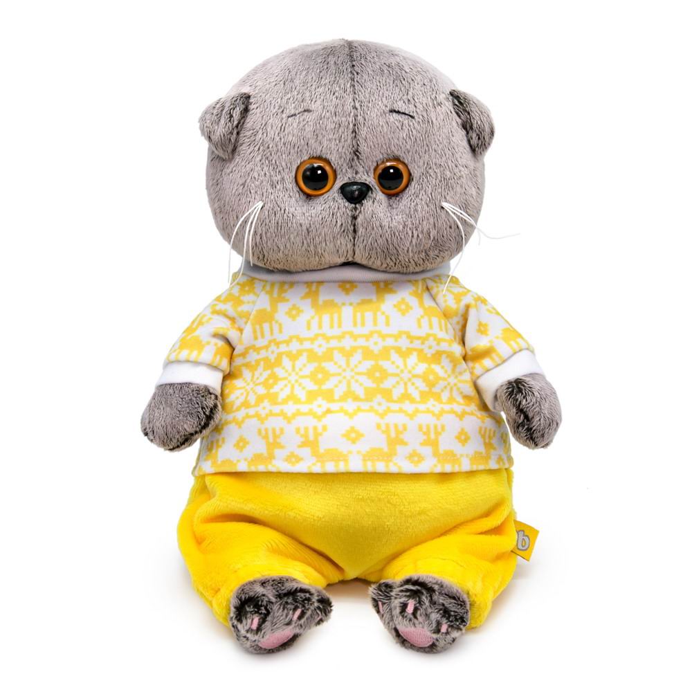 Кот BUDI BASA Басик в зимней пижамке 20 см мягкая игрушка budi basa басик baby в желтом песочнике 20 см