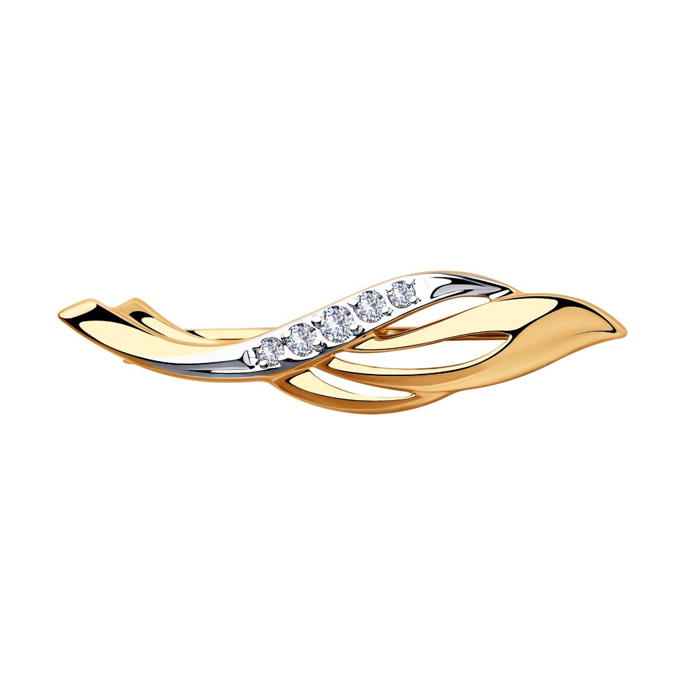 

Брошь из красного золота с фианитом Diamant 51-140-00313-1, 51-140-00313-1