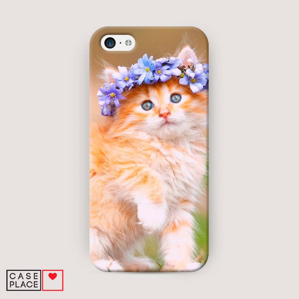 

Пластиковый чехол "Рыжий кот в венке" на Apple iPhone 5C, 10220-1