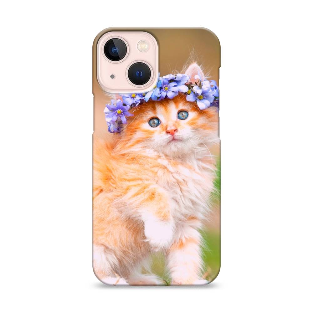 

Пластиковый чехол "Рыжий кот в венке" на Apple iPhone 13 mini, 14120-1