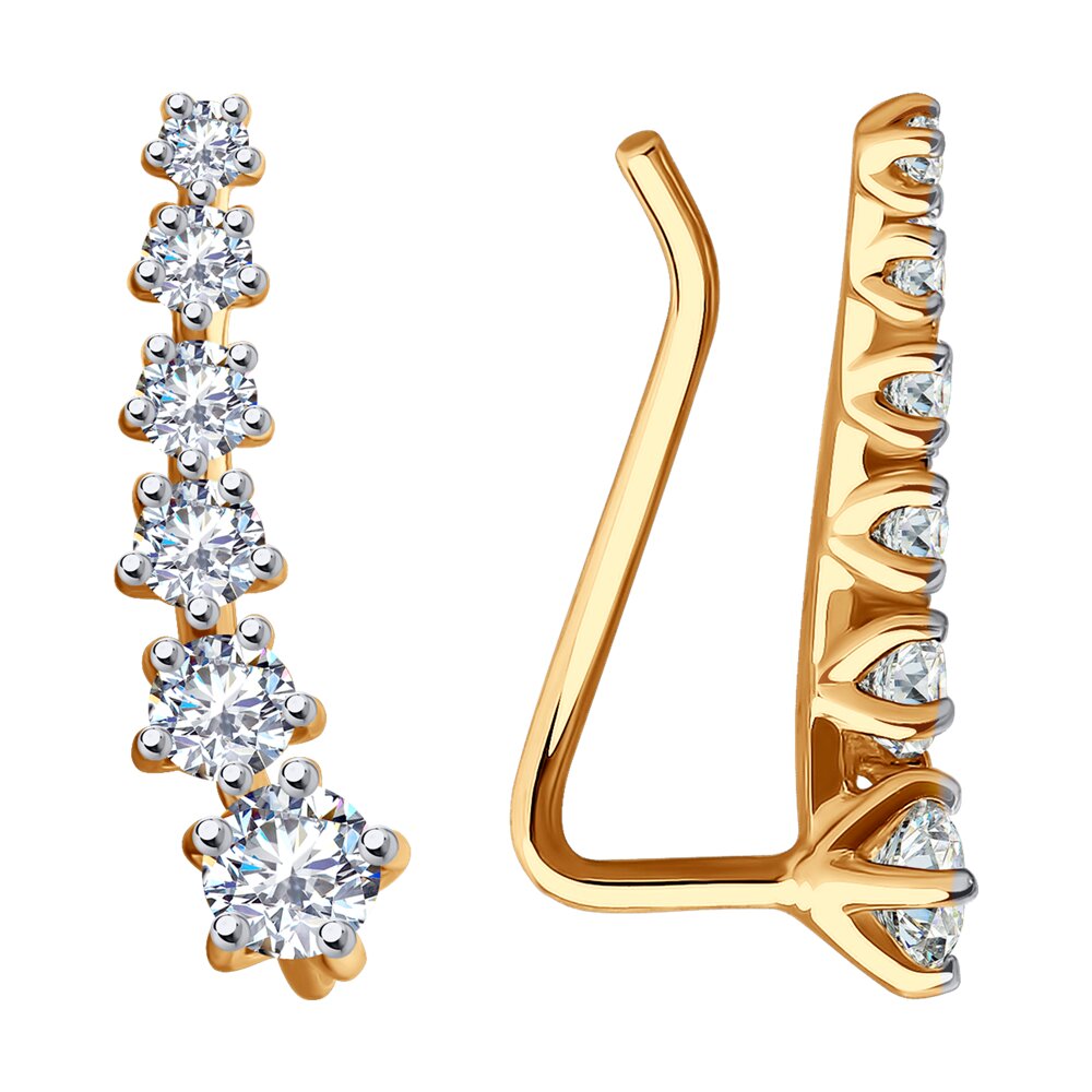 

Серьги из красного золота с фианитом Diamant 51-120-01647-1, 51-120-01647-1