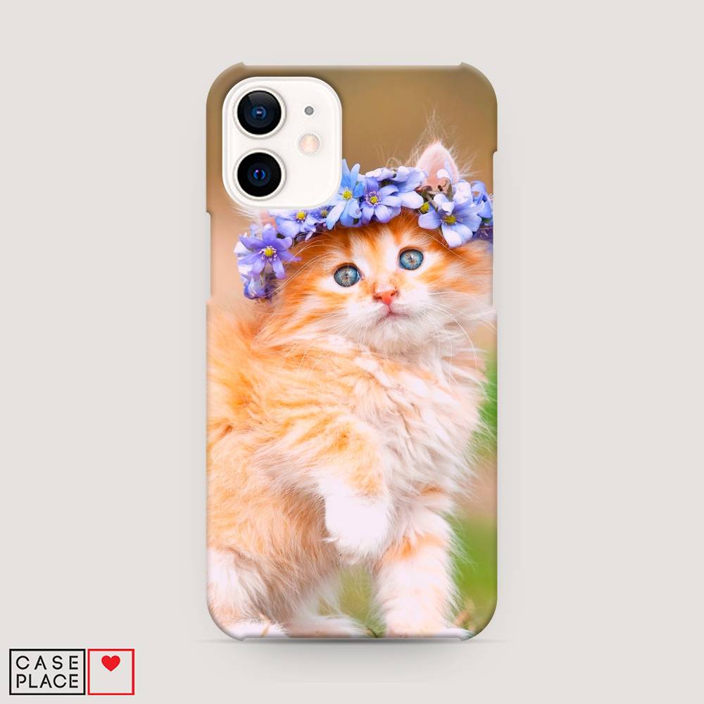 

Пластиковый чехол "Рыжий кот в венке" на Apple iPhone 12 mini, 12620-1