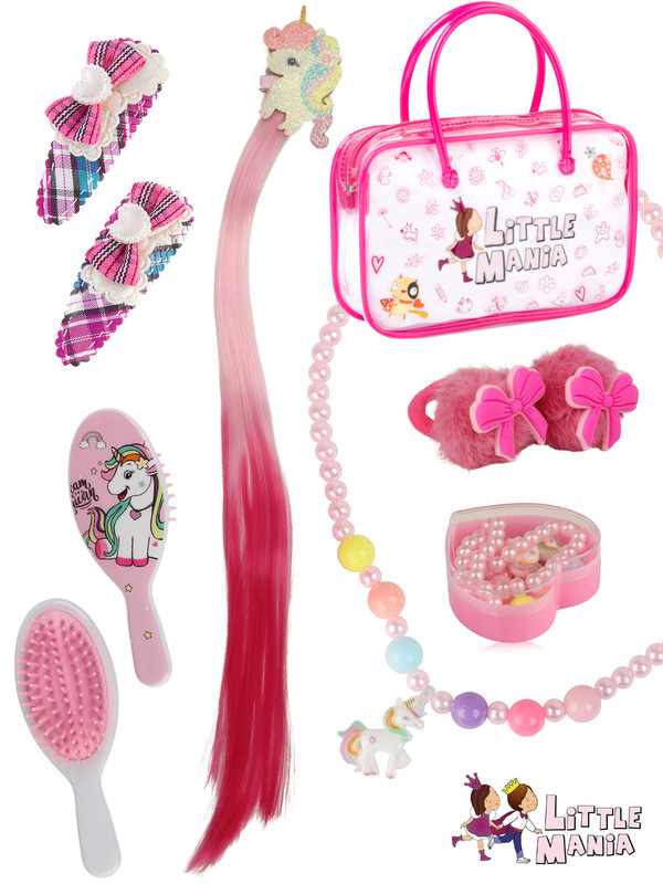 Набор детских аксессуаров для волос Little Mania Принцесса Арабелла LMSET4 канекалон розовый