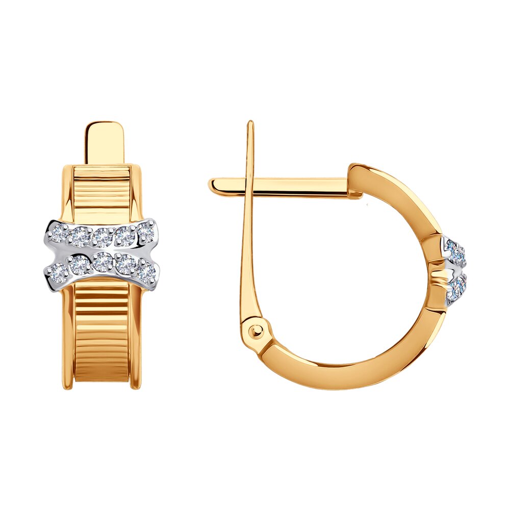 

Серьги из красного золота с фианитом Diamant 51-120-01600-1, 51-120-01600-1