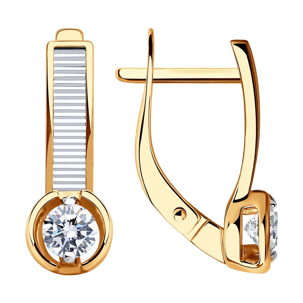 

Серьги из красного золота с фианитом Diamant 51-120-01573-1, 51-120-01573-1