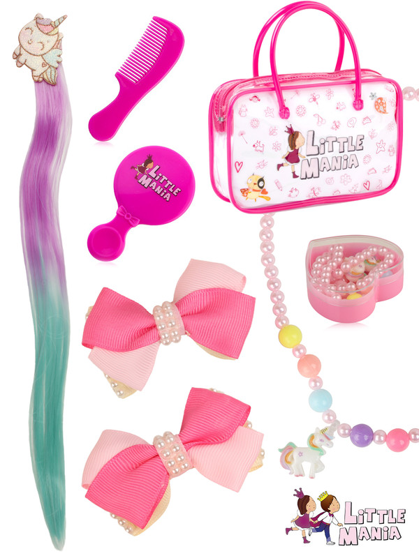 Набор детских аксессуаров для волос Little Mania Принцесса Ариана LMSET4 канекалон розовый