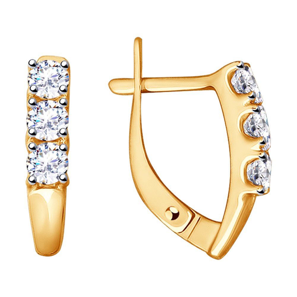 

Серьги из красного золота с фианитом Diamant 51-120-00096-1, 51-120-00096-1