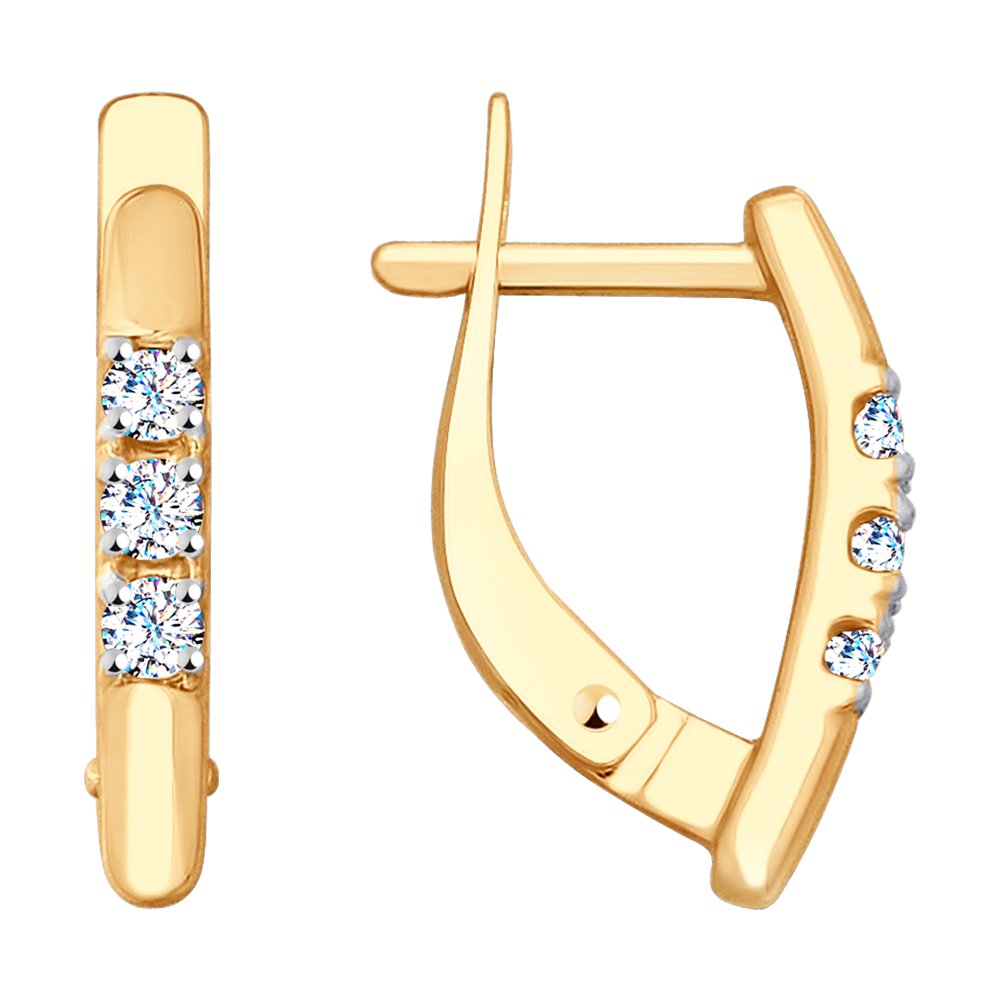 

Серьги из красного золота с фианитом Diamant 51-120-00095-1, 51-120-00095-1