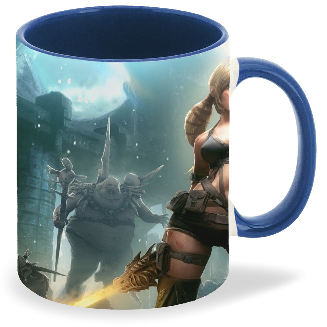 

Кружка CoolPodarok blades of time Девушка с мечами Монстр на фоне, blades of time Девушка с мечами Монстр на фоне