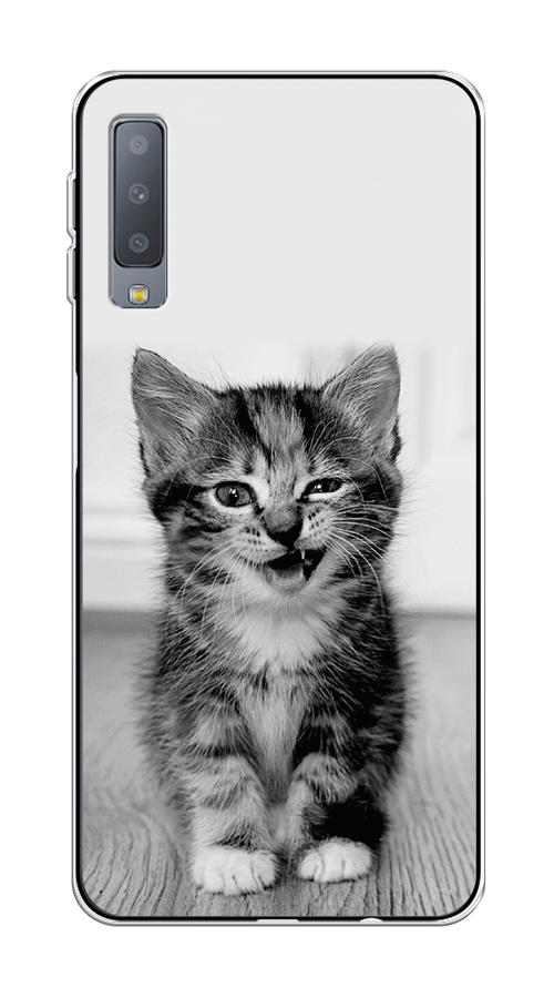 

Чехол Awog на Samsung Galaxy A7 2018 "Подмигивающий котенок", Черный;серый, 26750-1