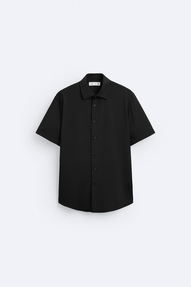 

Рубашка мужская ZARA 07545404 черная L, Черный, 07545404