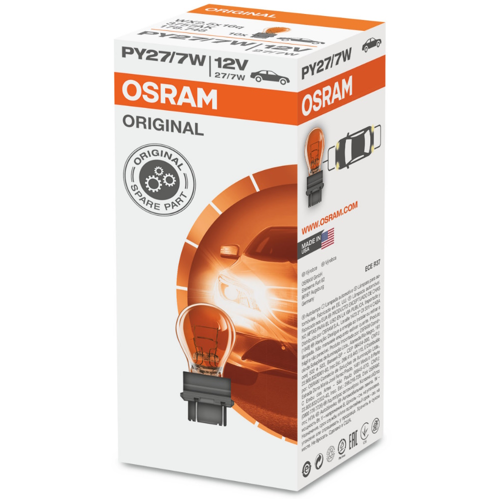 Комплект сигнальных ламп Osram Sylvania PY27/7W (1.7W 12V) Miniature Lamps 10шт