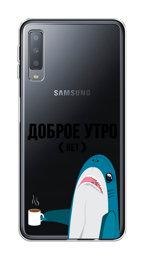 

Чехол Awog на Samsung Galaxy A7 2018 "Доброе утро", Синий;белый;черный, 26750-2