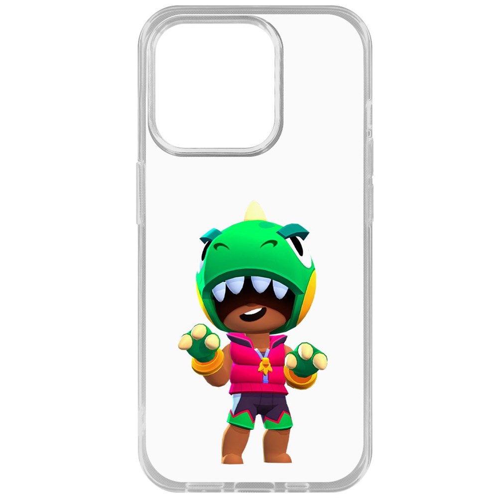 

Чехол-накладка Krutoff Clear Case Brawl Stars-Дино Леон для iPhone 15 Pro, Прозрачный