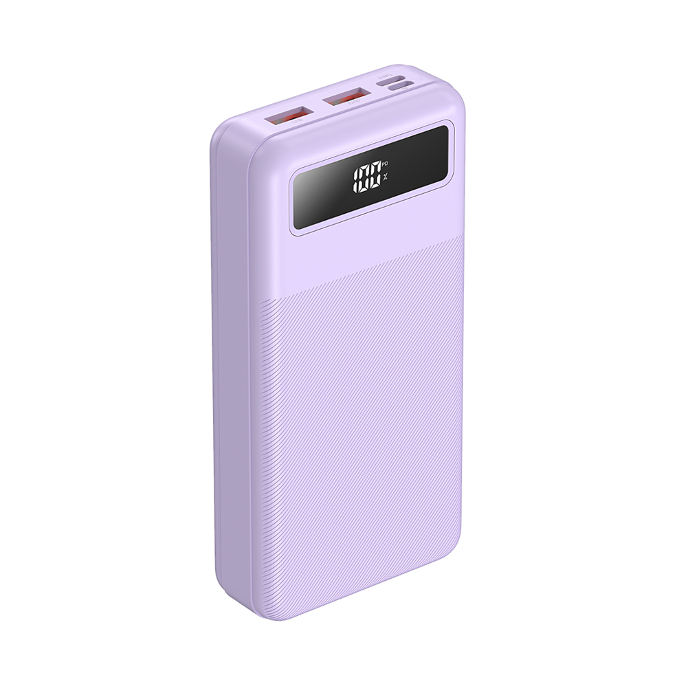 

Внешний аккумулятор с быстрой зарядкой 20000mAh TFN Porta LCD дисплей, фиолетовый.