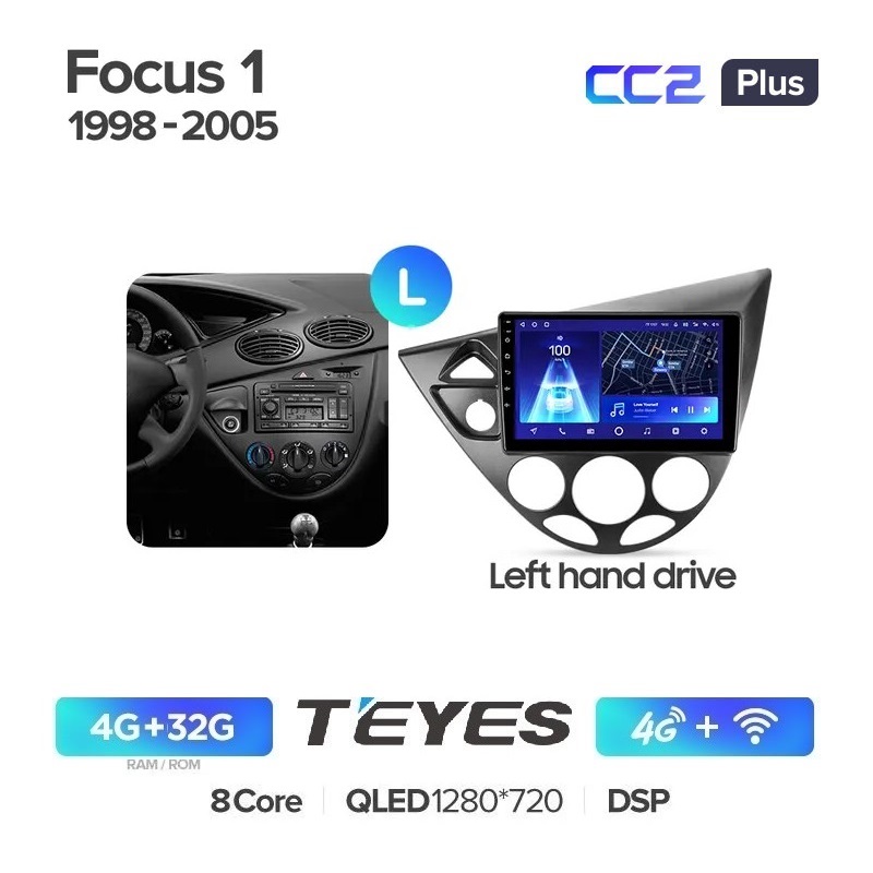 

Магнитола Teyes CC2 Plus 4/32 Ford Focus 1 1998-2005, CC2 Plus