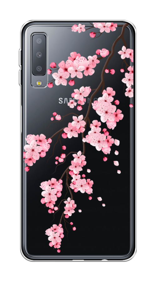 

Чехол Awog на Samsung Galaxy A7 2018 "Розовая сакура", Розовый;коричневый, 26750-8