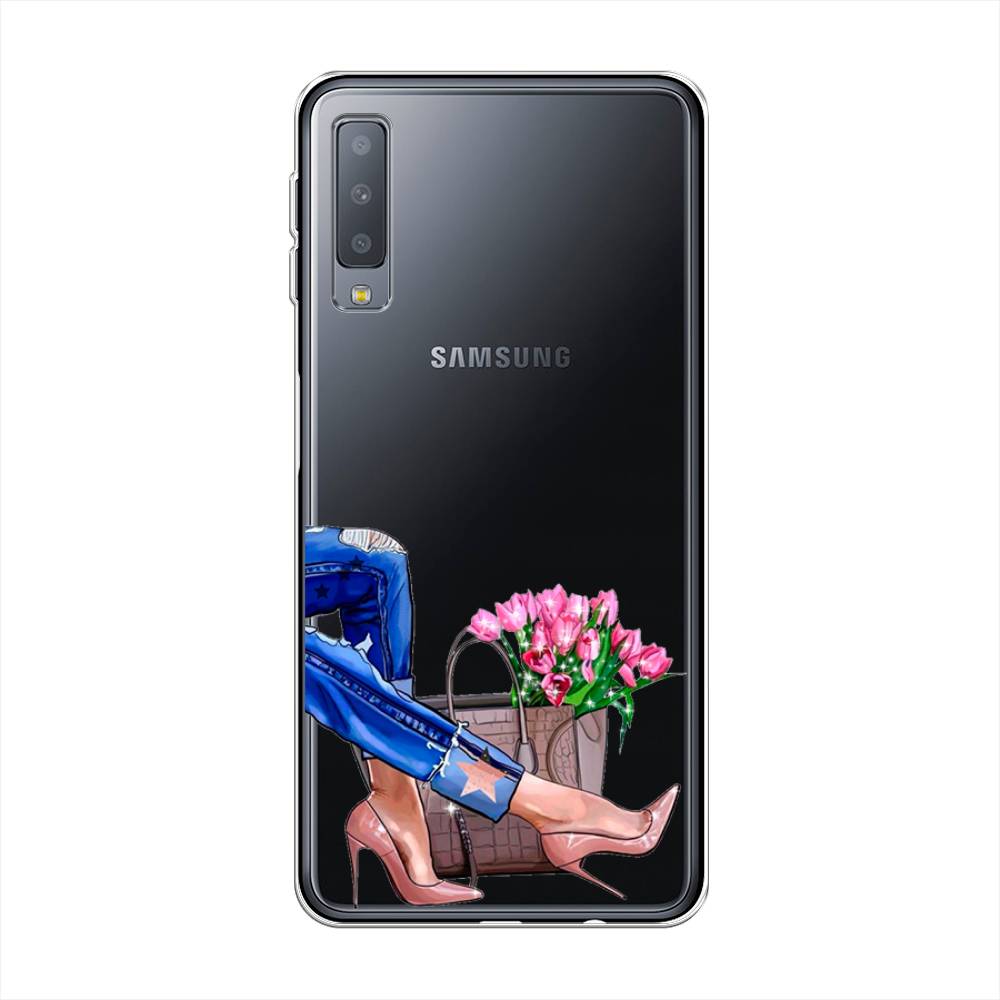 

Чехол Awog на Samsung Galaxy A7 2018 "Каблучки", Голубой;коричневый;розовый, 26750-7