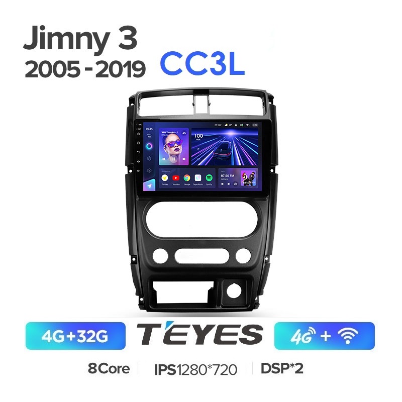 Автомобильная магнитола Teyes CC3L 4/32Гб Suzuki Jimny 2005 - 2019 ANDROID