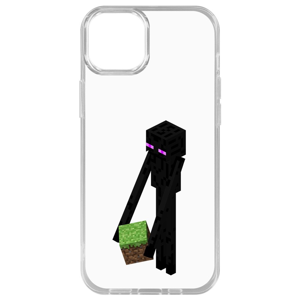 

Чехол-накладка Krutoff Clear Case Minecraft-Эндермен для iPhone 15 Plus, Прозрачный