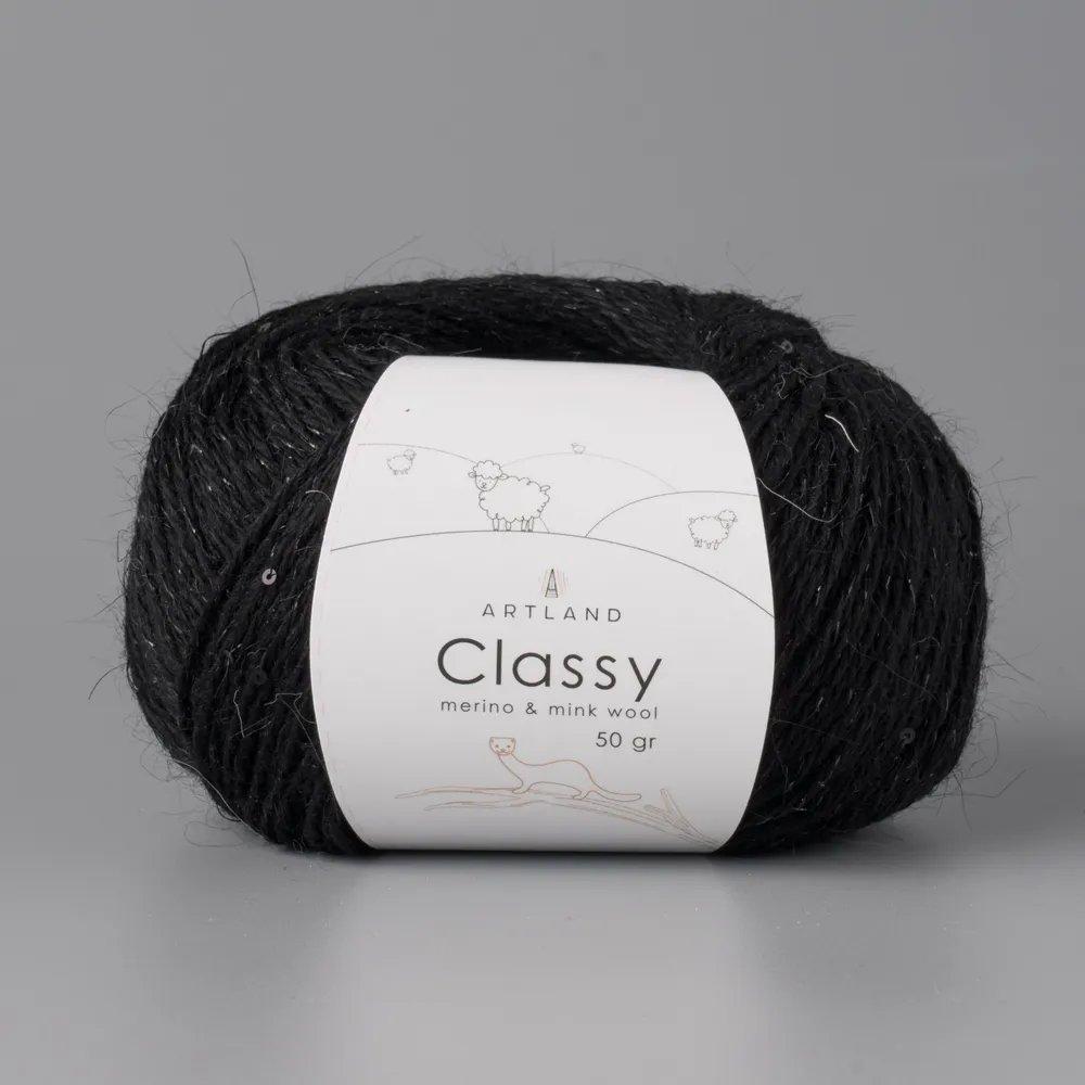 

Пряжа Artland Classy 5 мотков 240 м, 50 гр, цвет 21 черный, classy5 NL