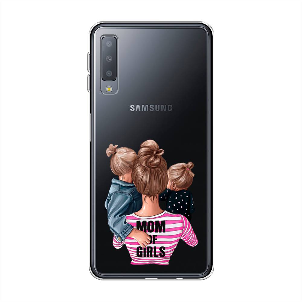 

Чехол Awog на Samsung Galaxy A7 2018 "Mom of Girls", Синий;розовый;черный, 26750-6