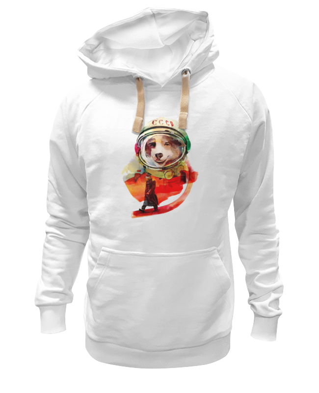 

Худи унисекс Printio Белка и стрелка белое 3XL, Белый, Белка и стрелка