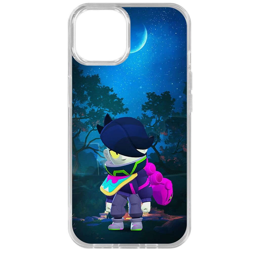 

Чехол-накладка Krutoff Clear Case Brawl Stars-Орочи Эдгар для iPhone 15, Прозрачный