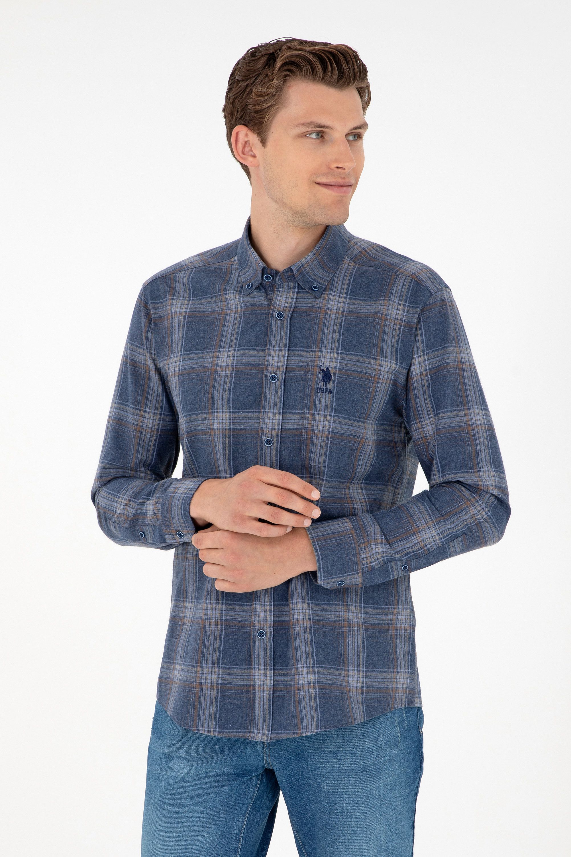 

Рубашка мужская U.S. POLO Assn. G081GL0040KAREL синяя XL, Синий, G081GL0040KAREL