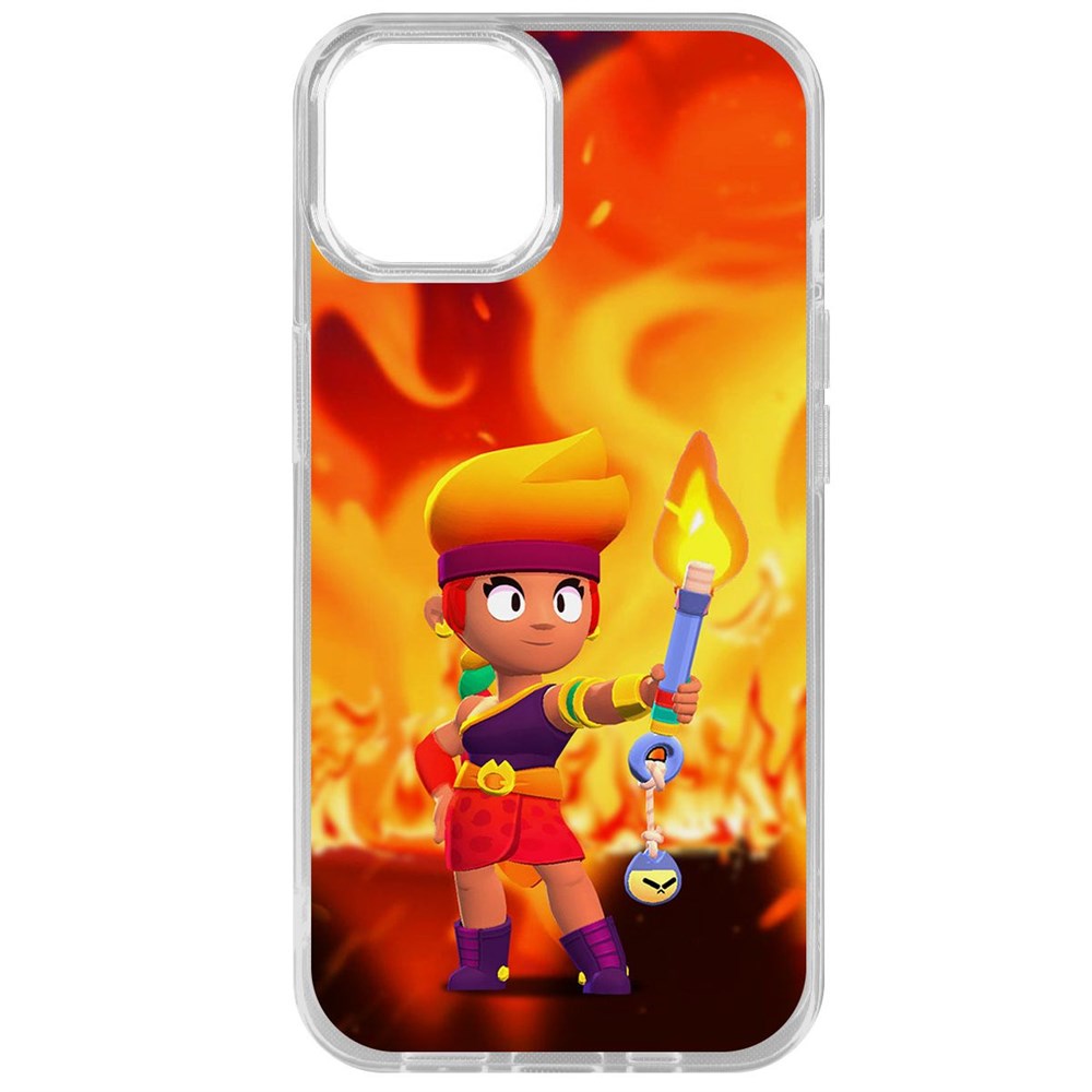 

Чехол-накладка Krutoff Clear Case Brawl Stars-Амбер для iPhone 15, Прозрачный