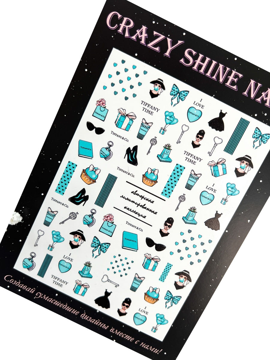 

Слайдер-дизайн Crazy Shine Nails №2143 TIFFANY TIME, Разноцветный