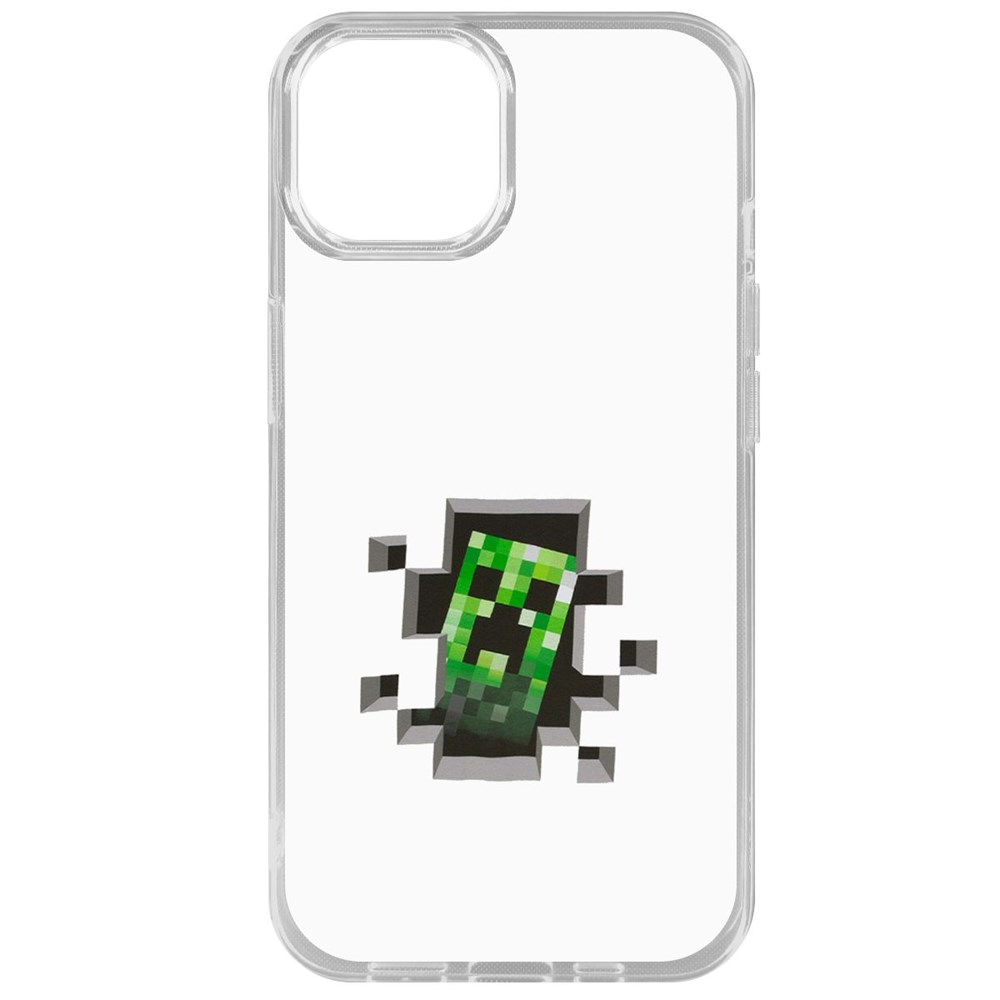 

Чехол-накладка Krutoff Clear Case Minecraft-Крипер для iPhone 15, Прозрачный