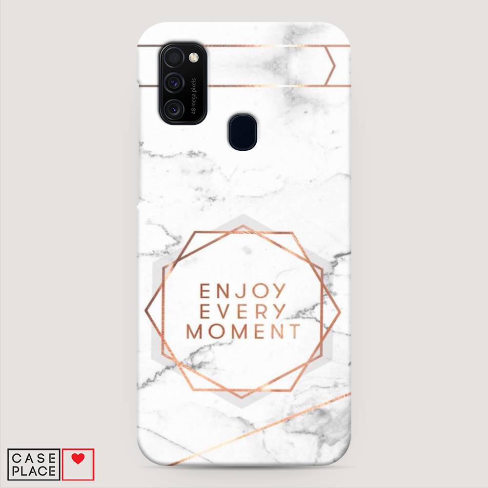 фото Пластиковый чехол "enjoy every moment мрамор" на samsung galaxy m21 awog