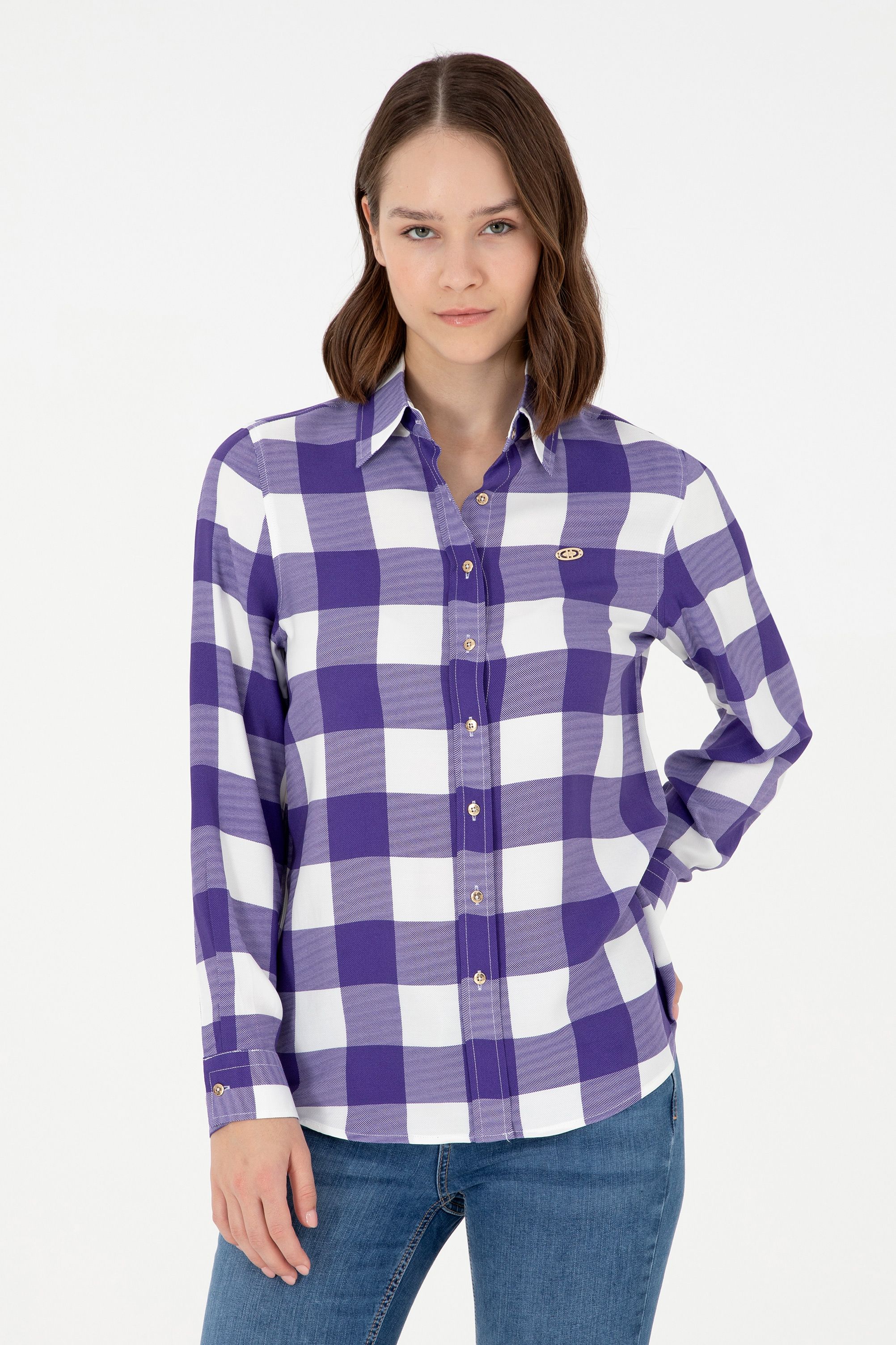 

Блуза женская U.S. POLO Assn. G082SZ0040PESU фиолетовая 38 EU, Фиолетовый, G082SZ0040PESU