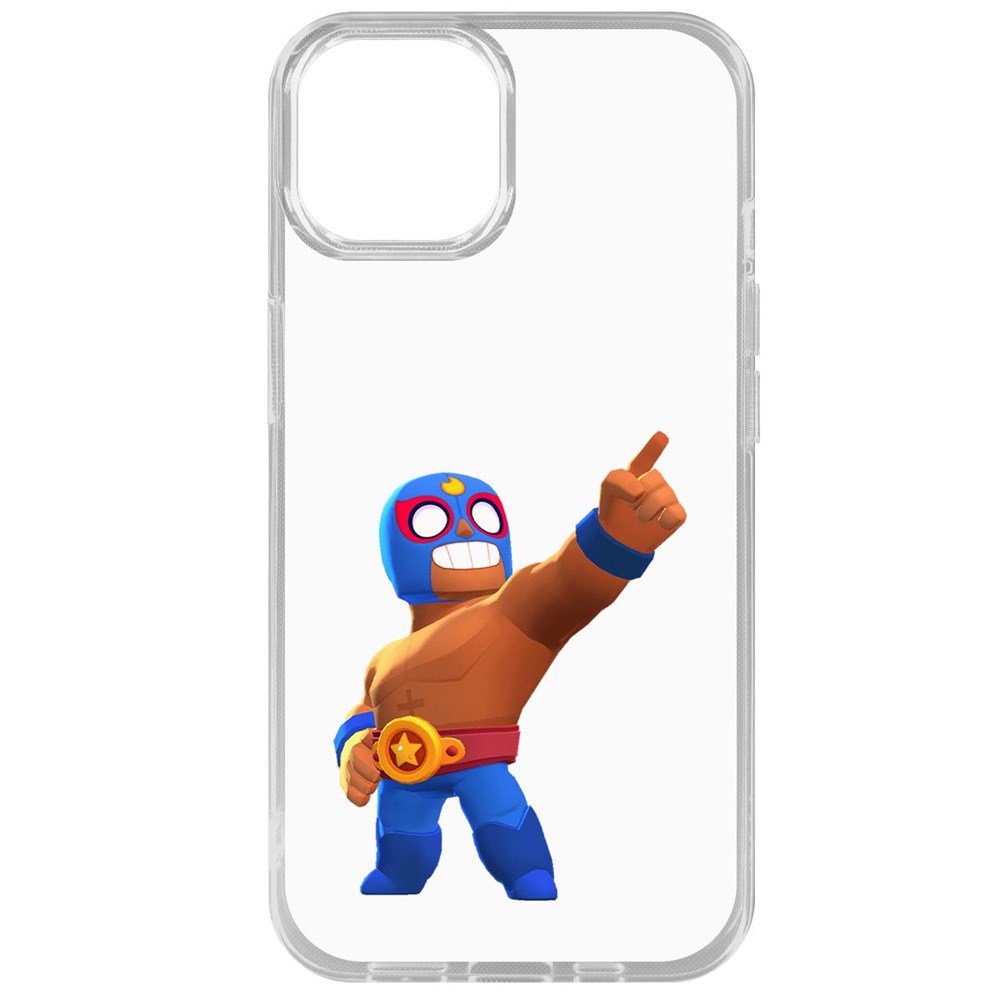 Чехол-накладка Krutoff Clear Case Brawl Stars-Эль Примо для iPhone 15