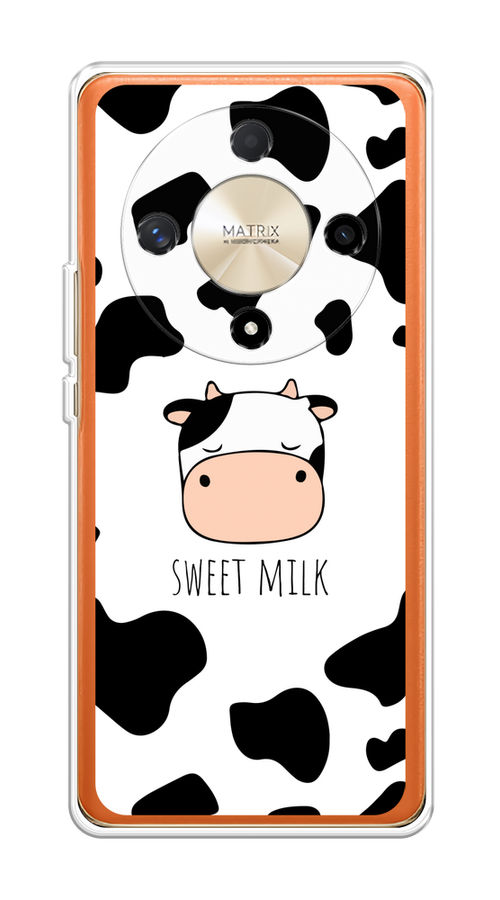 

Чехол на Honor X9B "Sweet milk", Розовый;белый;черный, 6122550-1