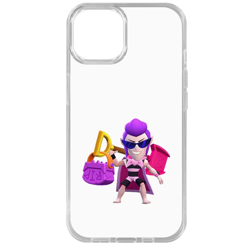 

Чехол-накладка Krutoff Clear Case Brawl Stars-Пляжный Мортис для iPhone 15, Прозрачный