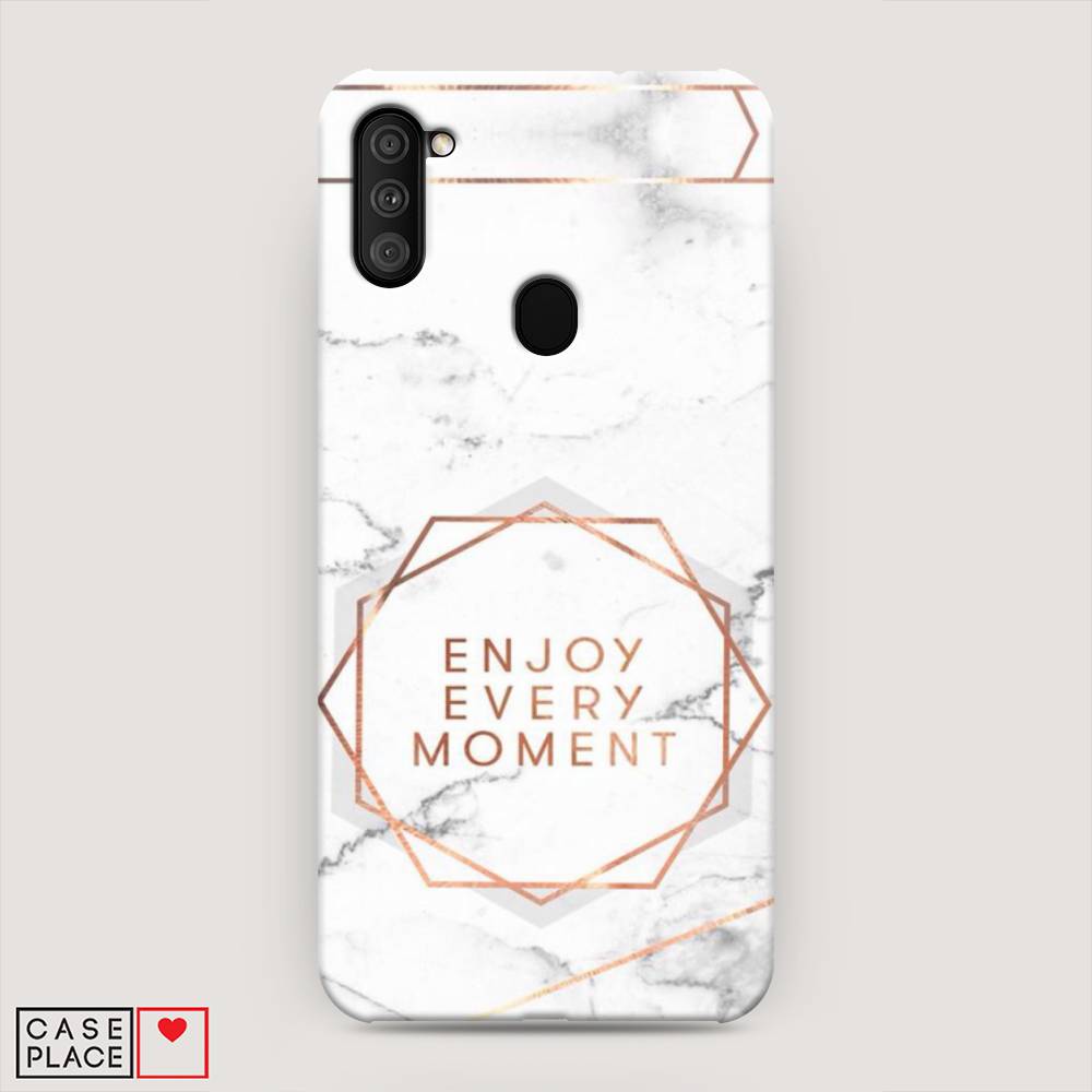 фото Пластиковый чехол "enjoy every moment мрамор" на samsung galaxy m11 awog