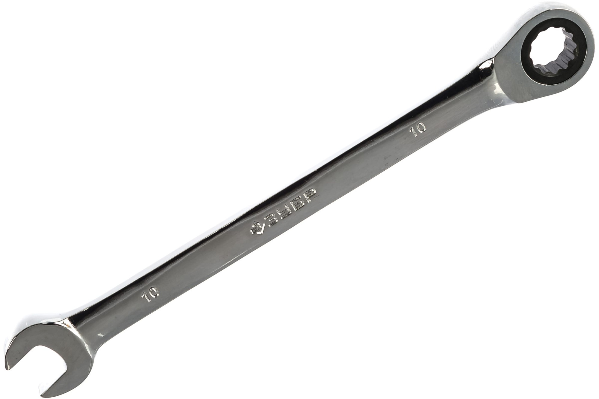 Гаечный ключ комбинированный Зубр, 10 мм, трещоточный ключ зубр 27087 09 z01 комбинированный гаечный 9 мм