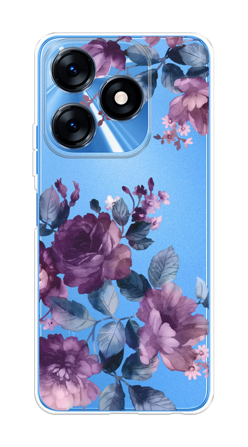 

Чехол на Tecno Spark 10/10C "Purple Blossoms", Синий;фиолетовый, 303650-1