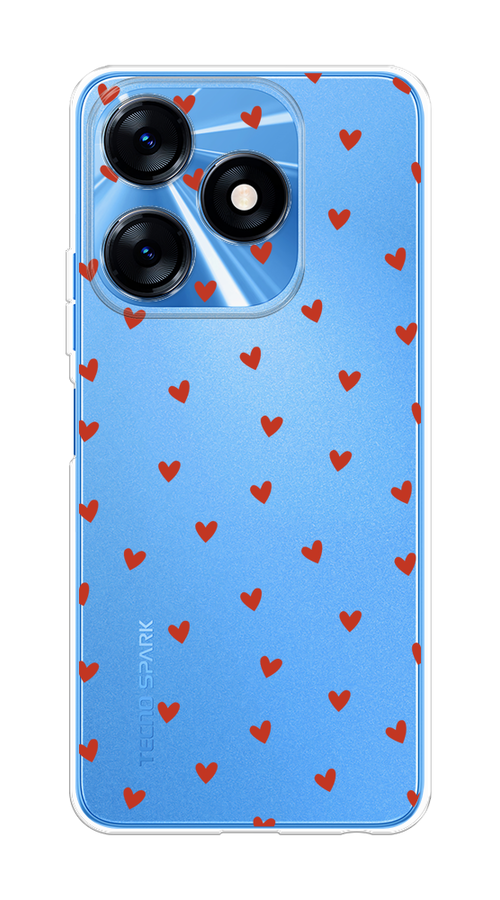 

Чехол на Tecno Spark 10/10C "Red hearts", Красный;прозрачный, 303650-1