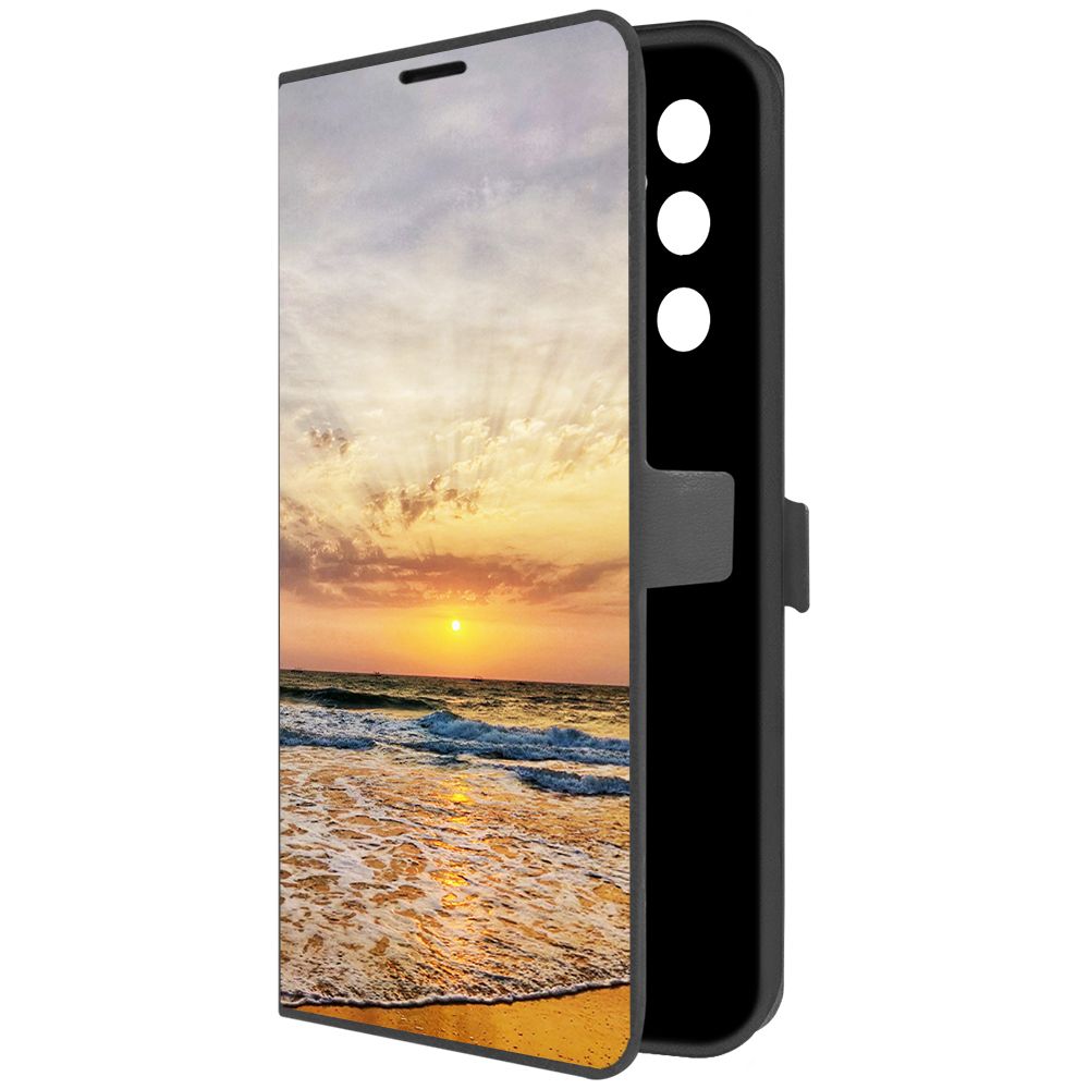 Чехол-книжка Krutoff Eco Book для TECNO Pova Neo 2 Индия, Пляжи Гоа (черный)