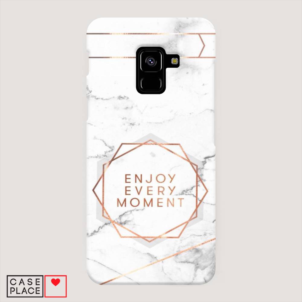 фото Пластиковый чехол "enjoy every moment мрамор" на samsung galaxy a8 2018 awog
